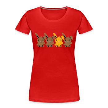 4 Bunny Friends Difference Be Different Different - Women's Premium Organic T-Shirt - red - Front - Mia (176cm)