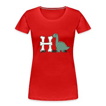Letter H - Women's Premium Organic T-Shirt - red - Front - Mia (176cm)