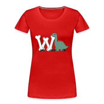 Letter W - Women's Premium Organic T-Shirt - red - Front - Mia (176cm)