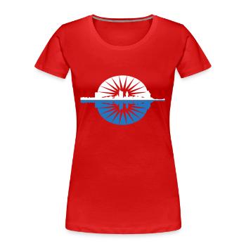 Leipzig Skyline - T-shirt bio Premium Femme - rouge - Devant - Mia (176cm)