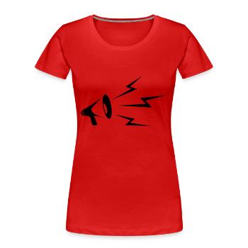 Megaphone - Women's Premium Organic T-Shirt - red - Front - Mia (176cm)