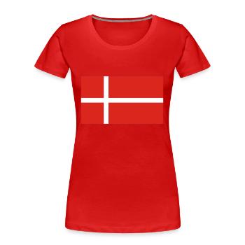 Dänemark - Frauen Premium Bio T-Shirt - Rot - Vorne - Mia (176cm)