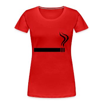 Zigarette - Rauchen - Frauen Premium Bio T-Shirt - Rot - Vorne - Mia (176cm)