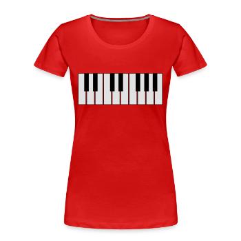 keyboard - Women's Premium Organic T-Shirt - red - Front - Mia (176cm)