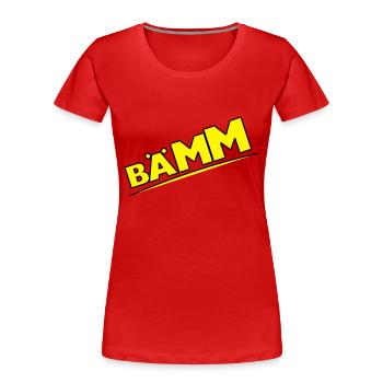 Bääm, Bääm, Sprechblase, Comic, Cartoon, - Frauen Premium Bio T-Shirt - Rot - Vorne - Mia (176cm)