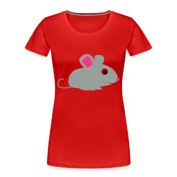 maus - Frauen Premium Bio T-Shirt - Rot - Vorne - Mia (176cm)