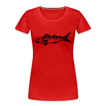 mackerel sea fish for fisherman - Women's Premium Organic T-Shirt - red - Front - Mia (176cm)