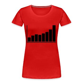 bar bar chart ascending strokes profit - Women's Premium Organic T-Shirt - red - Front - Mia (176cm)