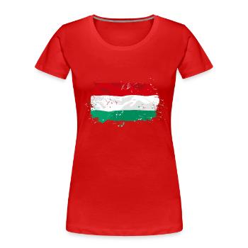 Hungary Flag - Frauen Premium Bio T-Shirt - Rot - Vorne - Mia (176cm)