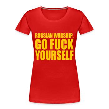 russian warship go f yourself - Frauen Premium Bio T-Shirt - Rot - Vorne - Mia (176cm)
