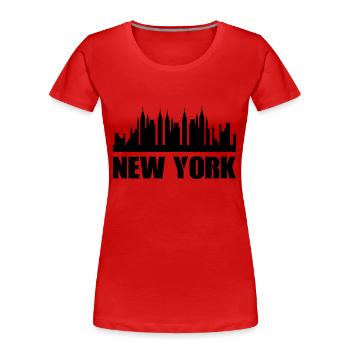 New York - Frauen Premium Bio T-Shirt - Rot - Vorne - Mia (176cm)