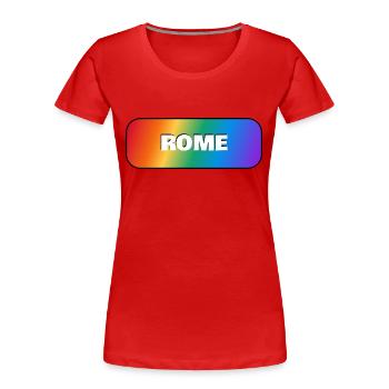 ROME RAINBOW HAPPY PRIDE - Women's Premium Organic T-Shirt - red - Front - Mia (176cm)