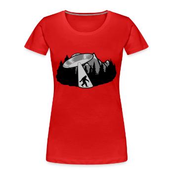 Bigfoot Entführung UFO Mystery - Frauen Premium Bio T-Shirt - Rot - Vorne - Mia (176cm)