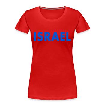 Israel - Frauen Premium Bio T-Shirt - Rot - Vorne - Mia (176cm)