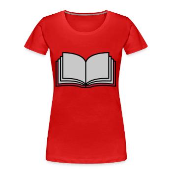 School Open Book Pages - Women's Premium Organic T-Shirt - red - Front - Mia (176cm)