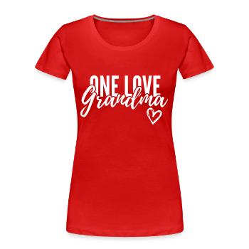 ONE LOVE GRANDMA. GRANDMA GIFT. - Women's Premium Organic T-Shirt - red - Front - Mia (176cm)