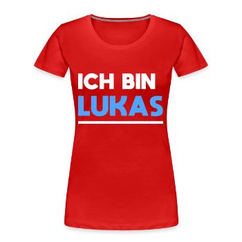 Lukas Name Spruch für stolze Lukas - Frauen Premium Bio T-Shirt - Rot - Vorne - Mia (176cm)