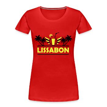Lisbonne - T-shirt bio Premium Femme - rouge - Devant - Mia (176cm)