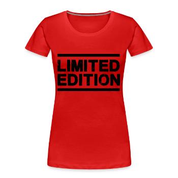 Édition limitée - T-shirt bio Premium Femme - rouge - Devant - Mia (176cm)
