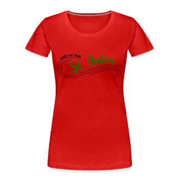 Après-Ski St. Anton - T-shirt bio Premium Femme - rouge - Devant - Mia (176cm)