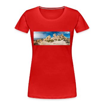 Formation rocheuse de Dingli près des falaises de Dingli, Malte - T-shirt bio Premium Femme - rouge - Devant - Mia (176cm)