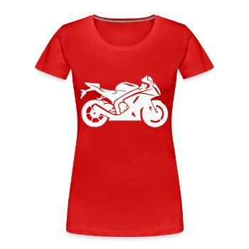 motorrad - Frauen Premium Bio T-Shirt - Rot - Vorne - Mia (176cm)