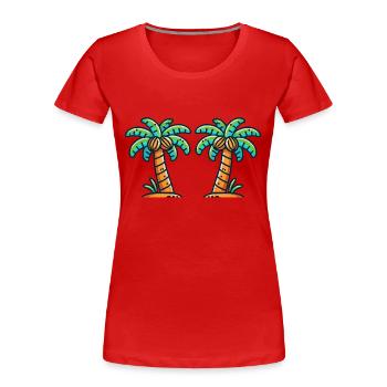 palmen - Frauen Premium Bio T-Shirt - Rot - Vorne - Mia (176cm)