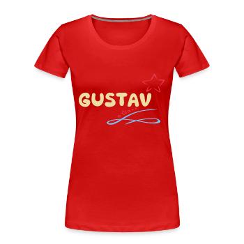 Geschenk Gustav - Frauen Premium Bio T-Shirt - Rot - Vorne - Mia (176cm)