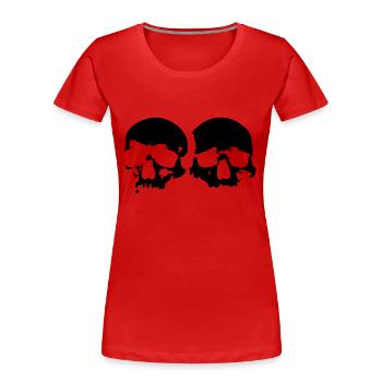 2 Skulls - Frauen Premium Bio T-Shirt - Rot - Vorne - Mia (176cm)