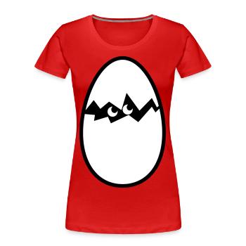 Ei mit Küken - Frauen Premium Bio T-Shirt - Rot - Vorne - Mia (176cm)