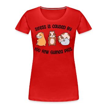 Meerschweinchen - Frauen Premium Bio T-Shirt - Rot - Vorne - Mia (176cm)