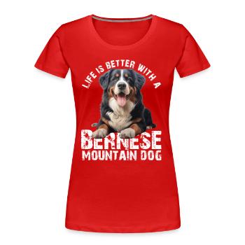 Bernese Mountain Dog - Women's Premium Organic T-Shirt - red - Front - Mia (176cm)