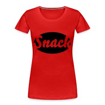 Snack - Frauen Premium Bio T-Shirt - Rot - Vorne - Mia (176cm)