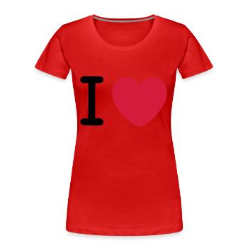 I love Original - Frauen Premium Bio T-Shirt - Rot - Vorne - Mia (176cm)