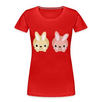 bunnies - Women's Premium Organic T-Shirt - red - Front - Mia (176cm)