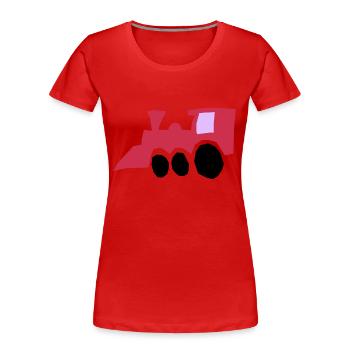 eisenbahn zug tram train railroad railway locomoti - Frauen Premium Bio T-Shirt - Rot - Vorne - Mia (176cm)