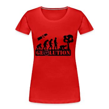 Geolution - 2color - 2O12 - Frauen Premium Bio T-Shirt - Rot - Vorne - Mia (176cm)