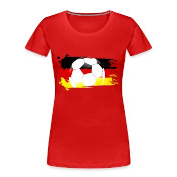 Fußball Deutschland WM - Frauen Premium Bio T-Shirt - Rot - Vorne - Mia (176cm)
