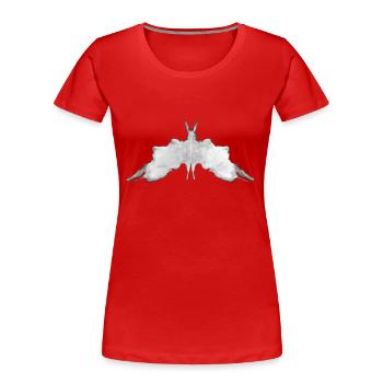 Rorschach Tafel 5/10 invertiert - Frauen Premium Bio T-Shirt - Rot - Vorne - Mia (176cm)