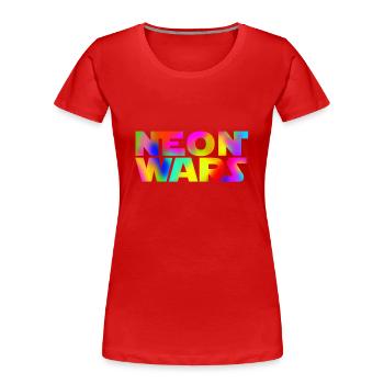 neon wars - Frauen Premium Bio T-Shirt - Rot - Vorne - Mia (176cm)