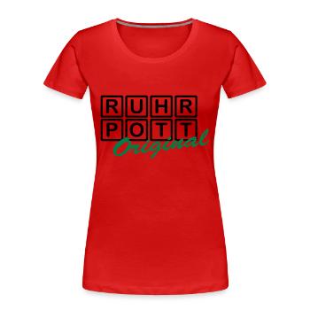 RUHRPOTT - Original - Women's Premium Organic T-Shirt - red - Front - Mia (176cm)