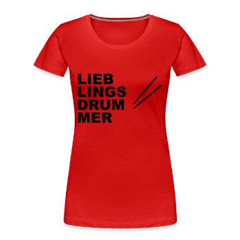Batteur favori - T-shirt bio Premium Femme - rouge - Devant - Mia (176cm)