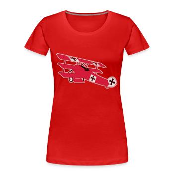 Fokker Airplane Flugzeug Roter Baron Red World War - T-shirt bio Premium Femme - rouge - Devant - Mia (176cm)