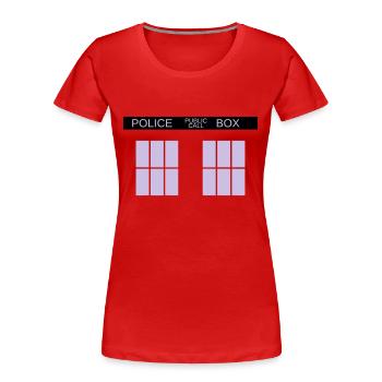 TARDIS - T-shirt bio Premium Femme - rouge - Devant - Mia (176cm)