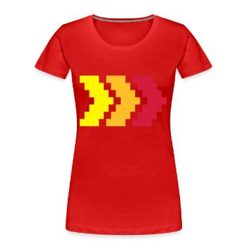 Turbo-Pfeile - Frauen Premium Bio T-Shirt - Rot - Vorne - Mia (176cm)