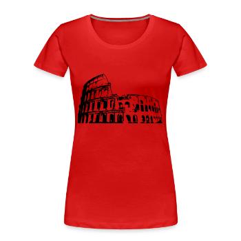 Rom - Kolosseum - Frauen Premium Bio T-Shirt - Rot - Vorne - Mia (176cm)