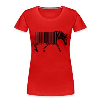 Strichcode Zebra - Frauen Premium Bio T-Shirt - Rot - Vorne - Mia (176cm)