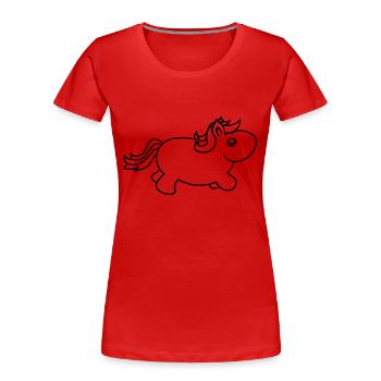 kleines dickes fettes süßes niedliches baby pony p - Frauen Premium Bio T-Shirt - Rot - Vorne - Mia (176cm)