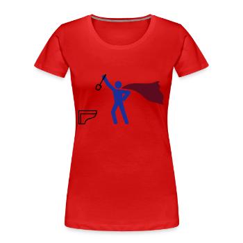 WC Bürste reinigung HEH 3 farb vektor - Frauen Premium Bio T-Shirt - Rot - Vorne - Mia (176cm)