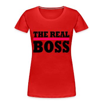 The real boss - T-shirt bio Premium Femme - rouge - Devant - Mia (176cm)
